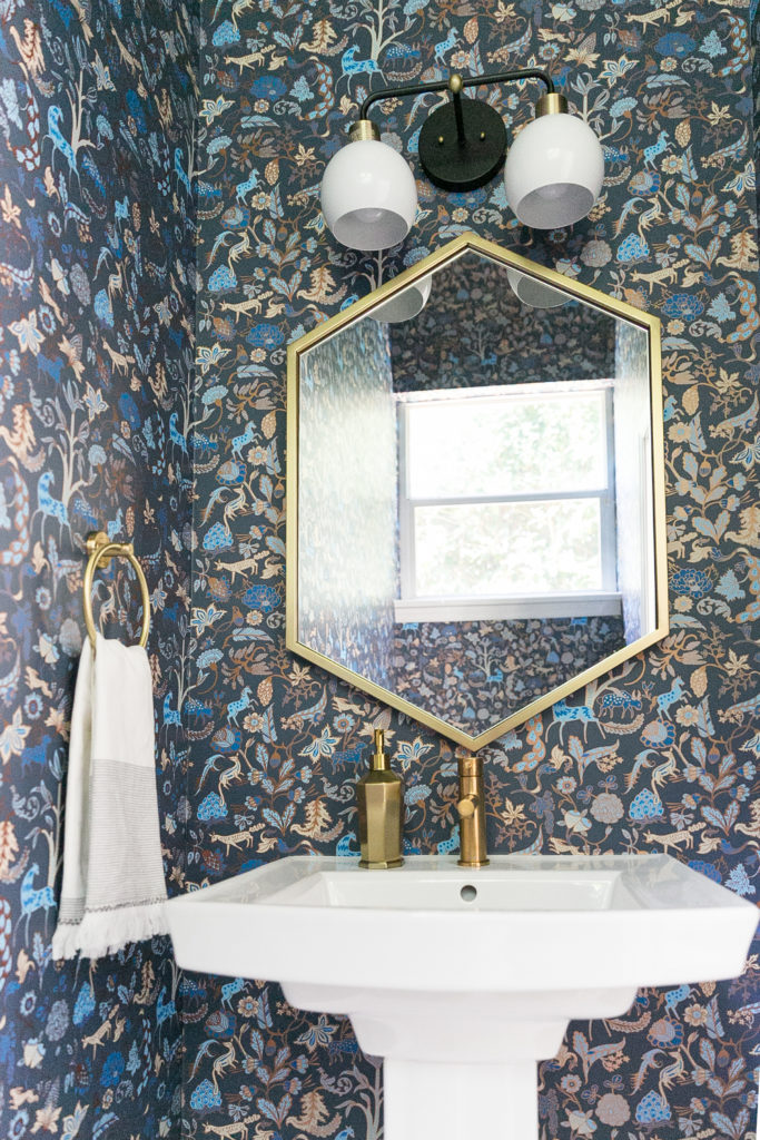 Bold bathroom wallpaper floral